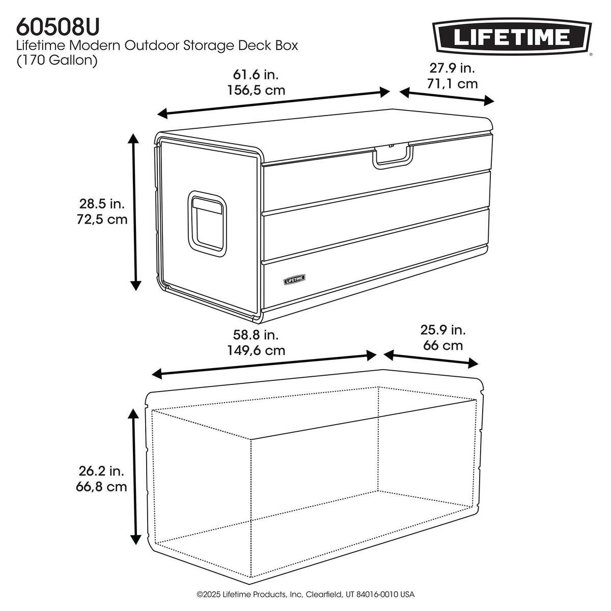 LIFETIME 170ガロン (643L) デッキボックス