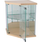 卓上ガラスコレクションケース コーナー ナチュラル