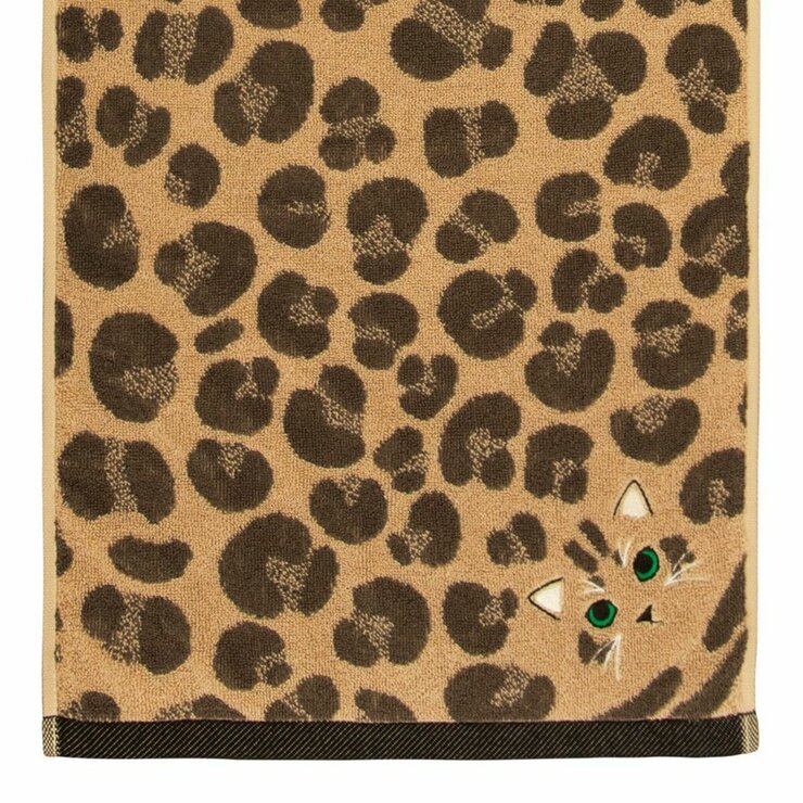 Uchinoko うちのニャンコ毛並ロングフェイスタオル 34cm x 100cm 3枚組 ロゼット（ブラウン）