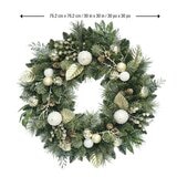 クリスマスリース 直径約76cm LEDライト付き ホワイト