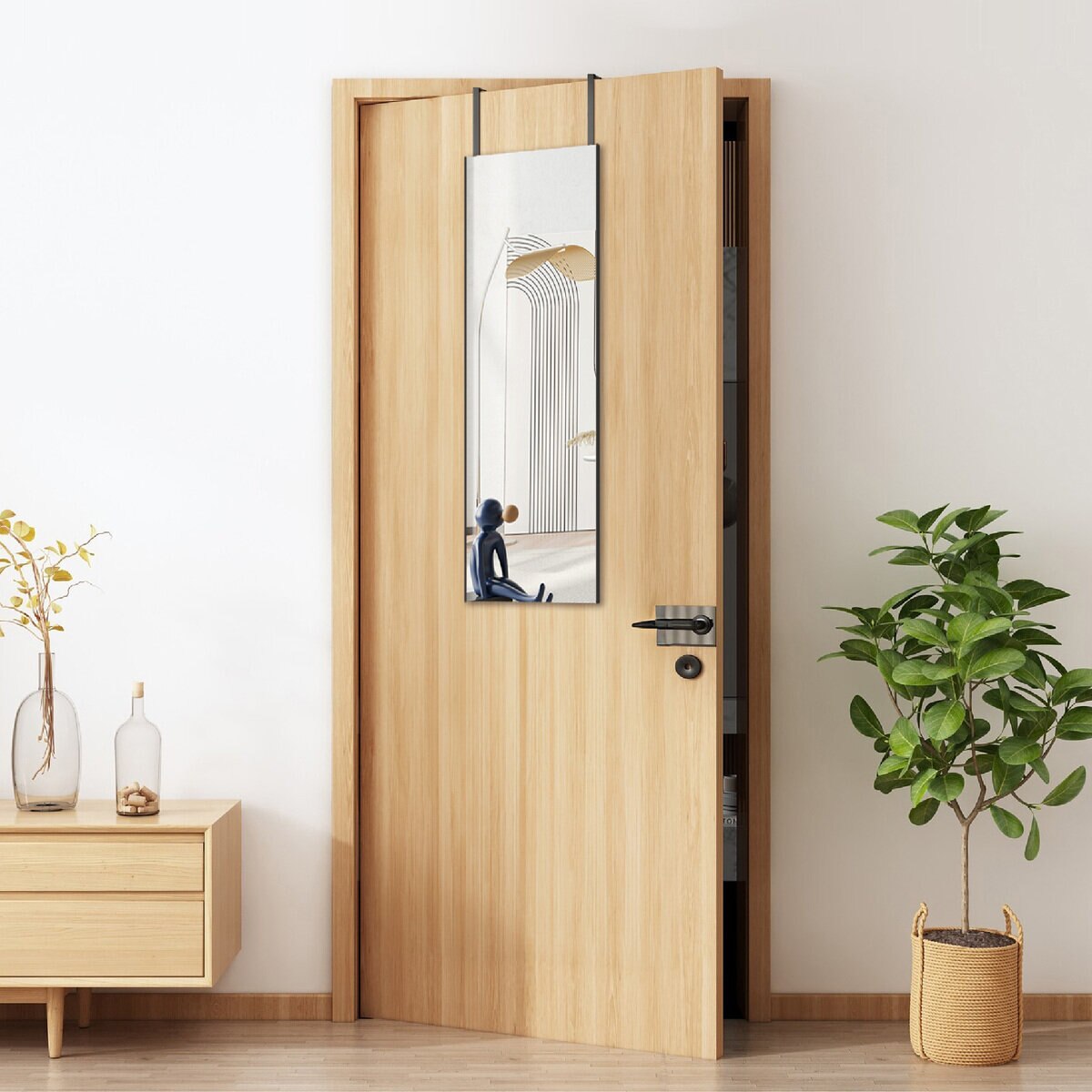 7Life ドア掛けミラー 割れない 鏡 90 x 30cm ホワイト 7Life ドア掛けミラー 割れない 鏡 90 x 30cm ホワイト