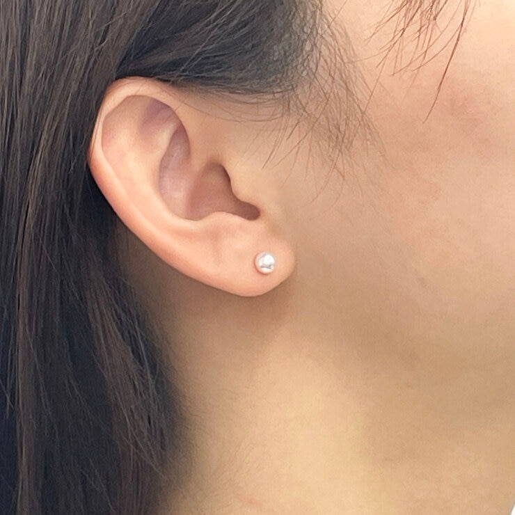 18K イエローゴールド アコヤパール ピアス 4.5mm