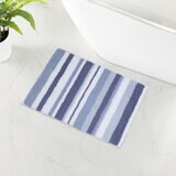 WELHOME バスラグ 45cm x 60cm 2個パック ブルーストライプ