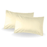 シルクタッチ ピローケース 63cm x 43cm 2枚パック ベージュ
