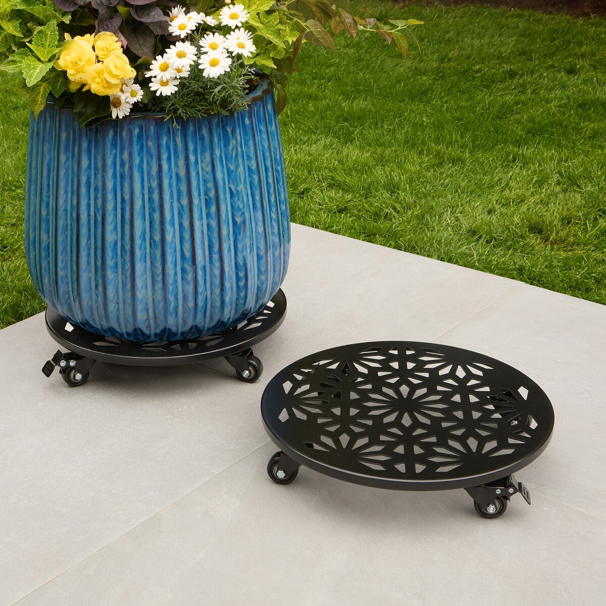 Mullally キャスター付き プランタースタンド 2個セット