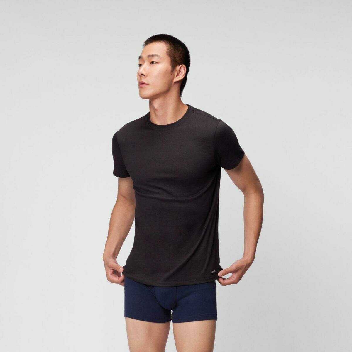 リーバイス メンズ クルーネック Tシャツ 3枚組 ブラック L