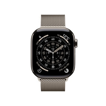 Apple Watch S11 Cellular 42mmナチュラルチタニウムケースとナチュラルミラネーゼループ