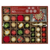 クリスマスオーナメントセット 80個入り 赤&緑 クリスマスオーナメントセット 80個入り 赤&緑