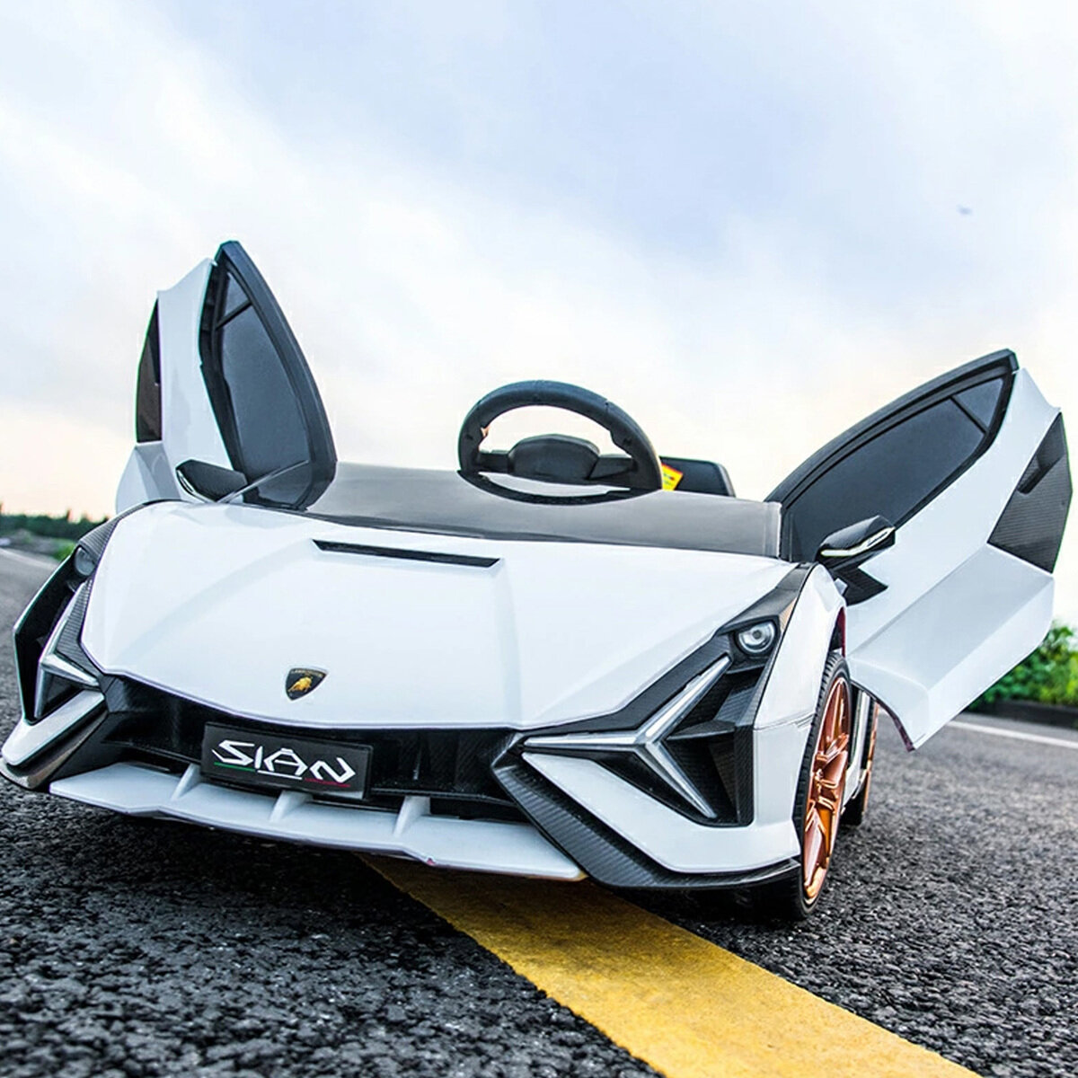 子ども用電動乗用カー ランボルギーニ ホワイト