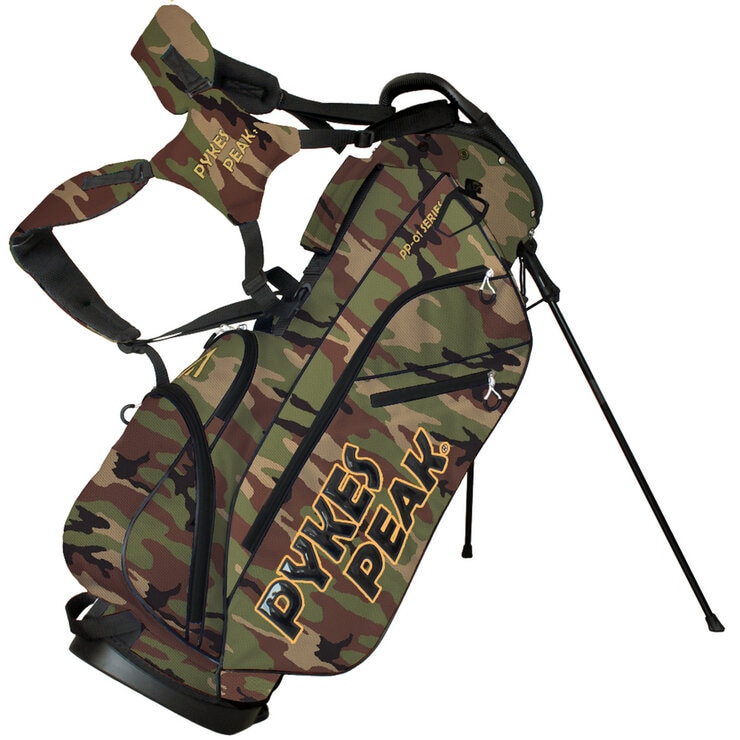 ★PYKES PEAK★スタンド式キャディバッグ★迷彩柄★美品★ パイクスピーク スタンド式 キャディバッグ 413 カモフラージュ