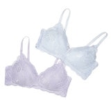 アツギ ワイヤレス レースブラ ライトパープル/スイートラベンダー L