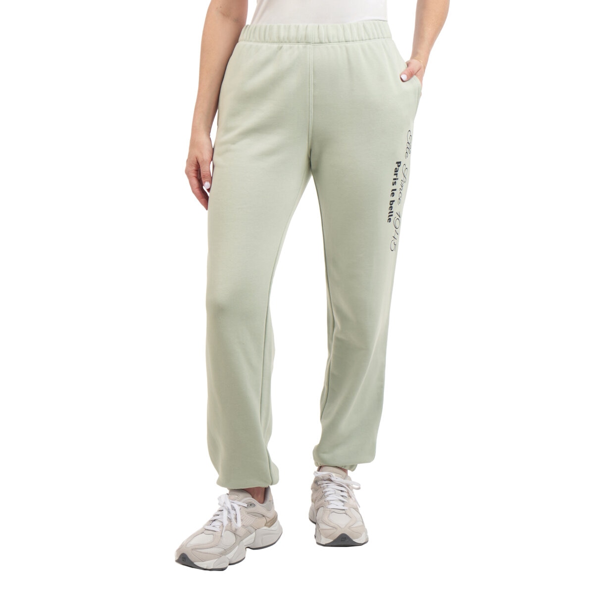 エル レディース ロゴ ジョガー ライトブルーグレー M