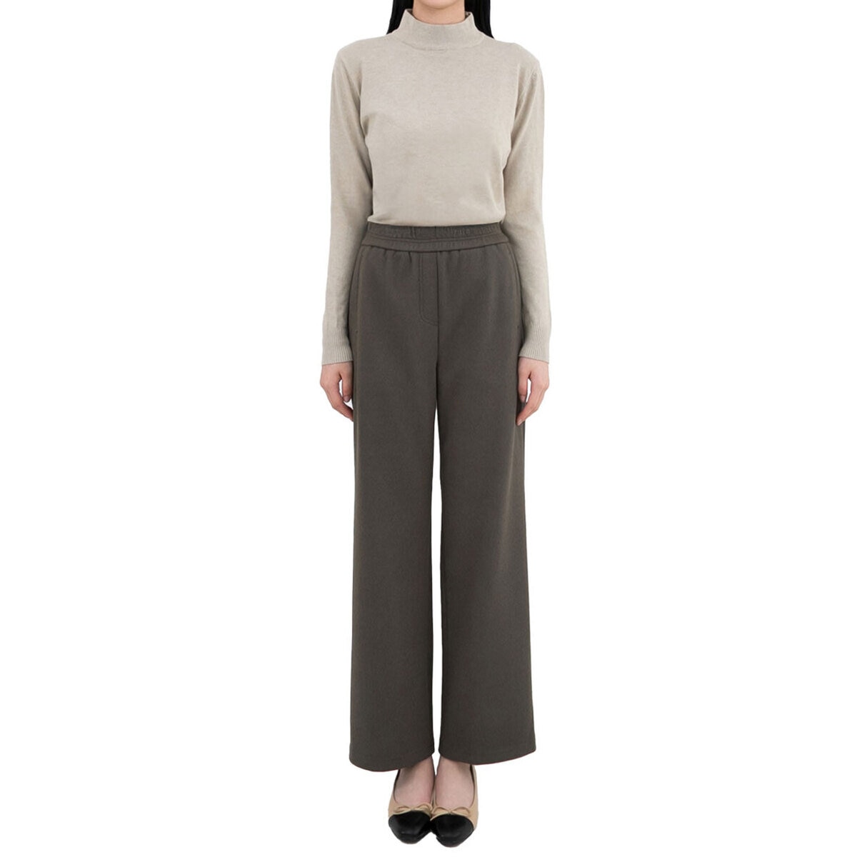 ボニスパックス レディース ワイドパンツ ダークカーキ XL