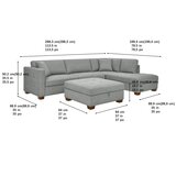 Thomasville 収納オットマン付きファブリックセクショナルソファー