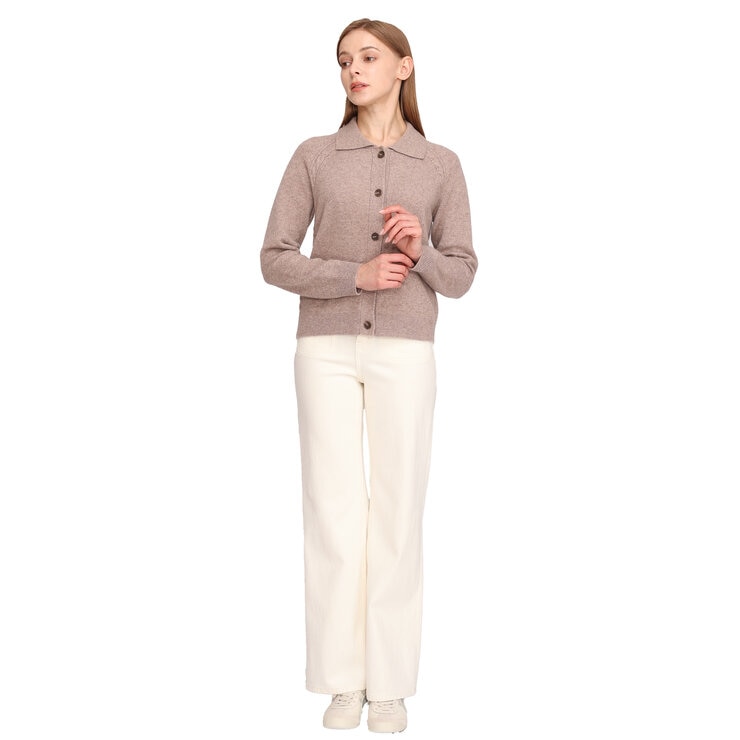 ソレツィア レディース ウール カーディガン ライトブラウン S