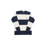 テディーベア メンズ 長袖 Tシャツ / ネイビー＋ホワイト / L