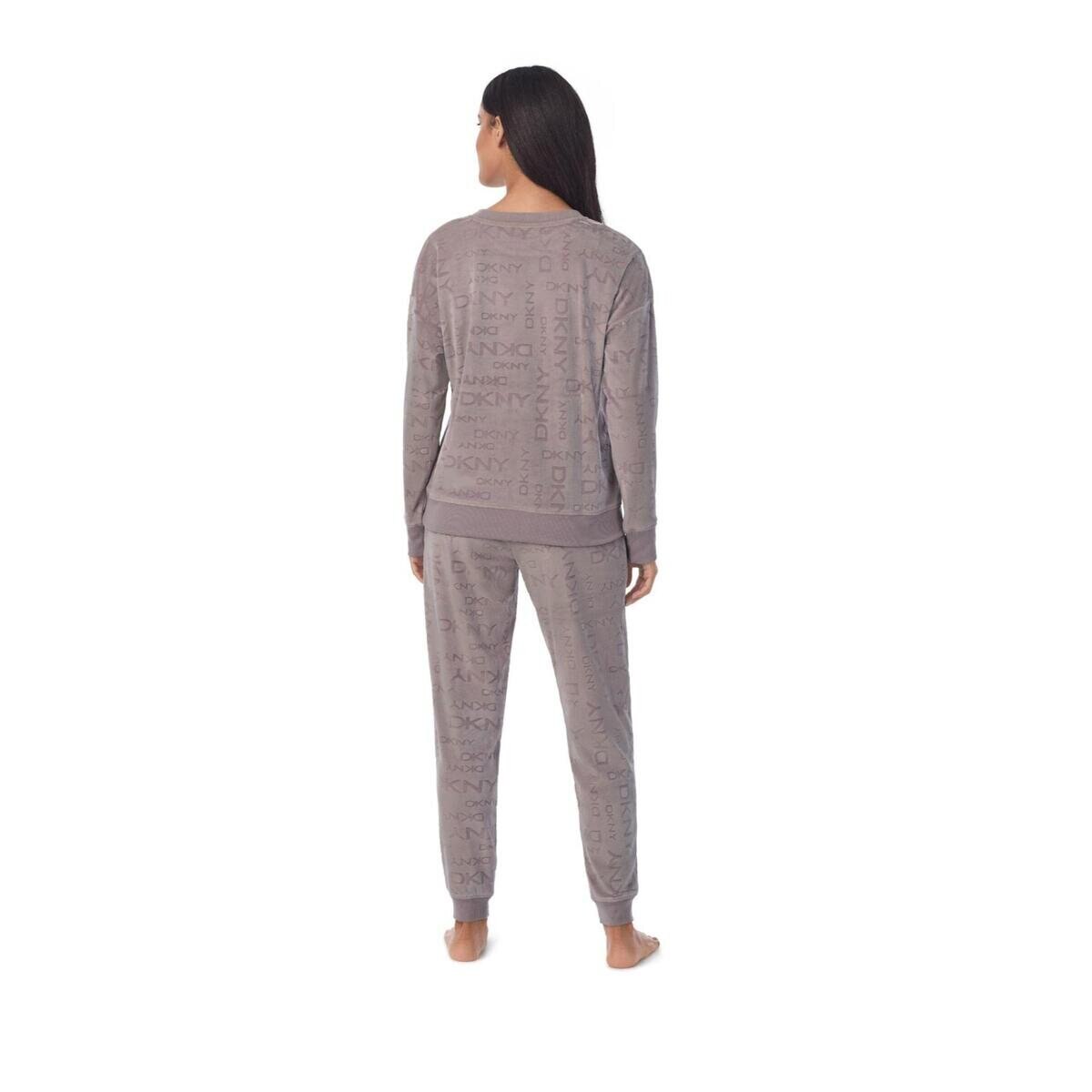 ディーケーエヌワイ ウィメンズ ロゴ ベロア セット トープ S