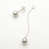プラチナ 5.5mm ボール チェーン付き 2Way ピアス