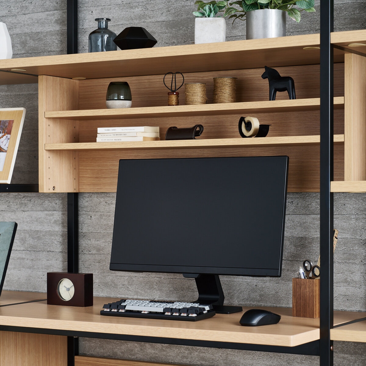 デスク & ハンガーラックセット ホワイト WAD-799598 MOWH