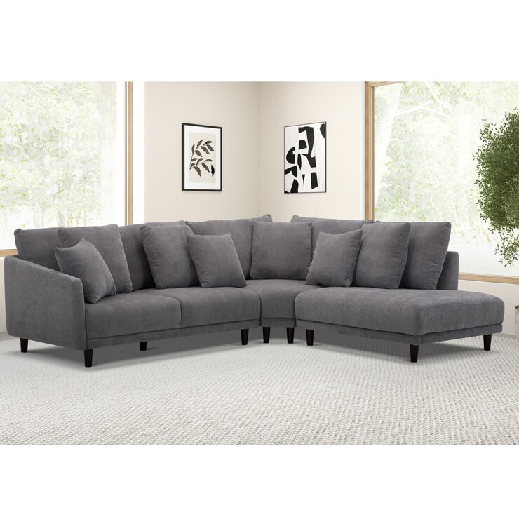 R238 Costco 3P布製ソファ、大型ソファ、幅220cm 展示品 関家具 3人掛け電動ソファ ラッフル | Costco Japan
