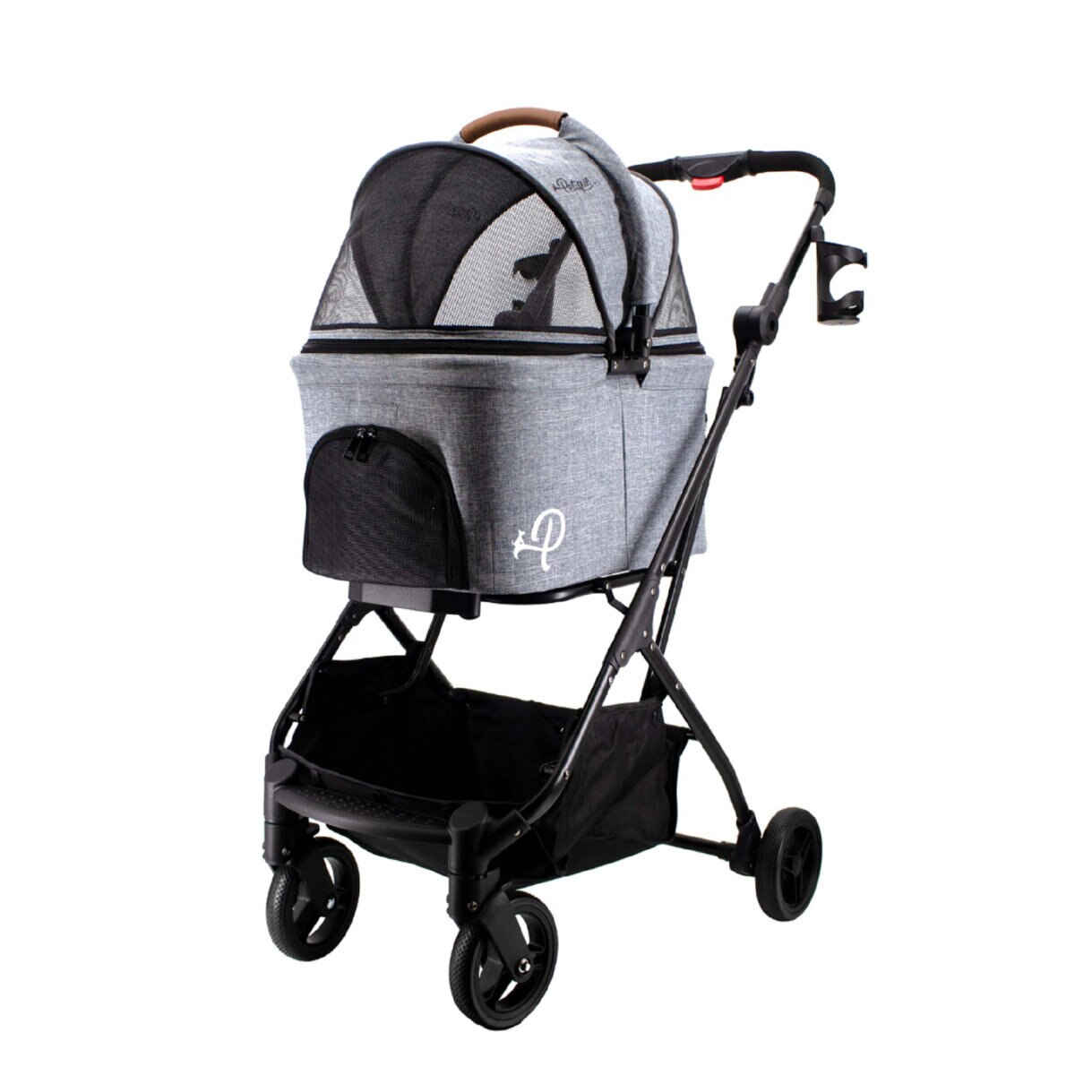 特価商品  ペットカート黒メッシュカバー付き （Petique ペティーク ペットカート