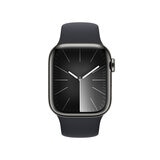 Apple Watch Series 9（GPS + Cellularモデル）- 45mmグラファイトステンレススチールケースとミッドナイトスポーツバンド - S/M