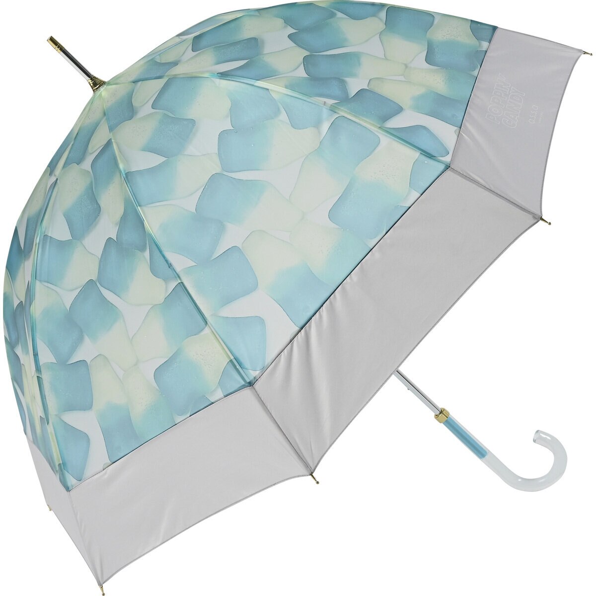 assa 雨傘長傘 CAL60 お菓子 透明 ブルー / ソーダグミ RL831