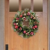クリスマスリース 幅約76センチ レッド