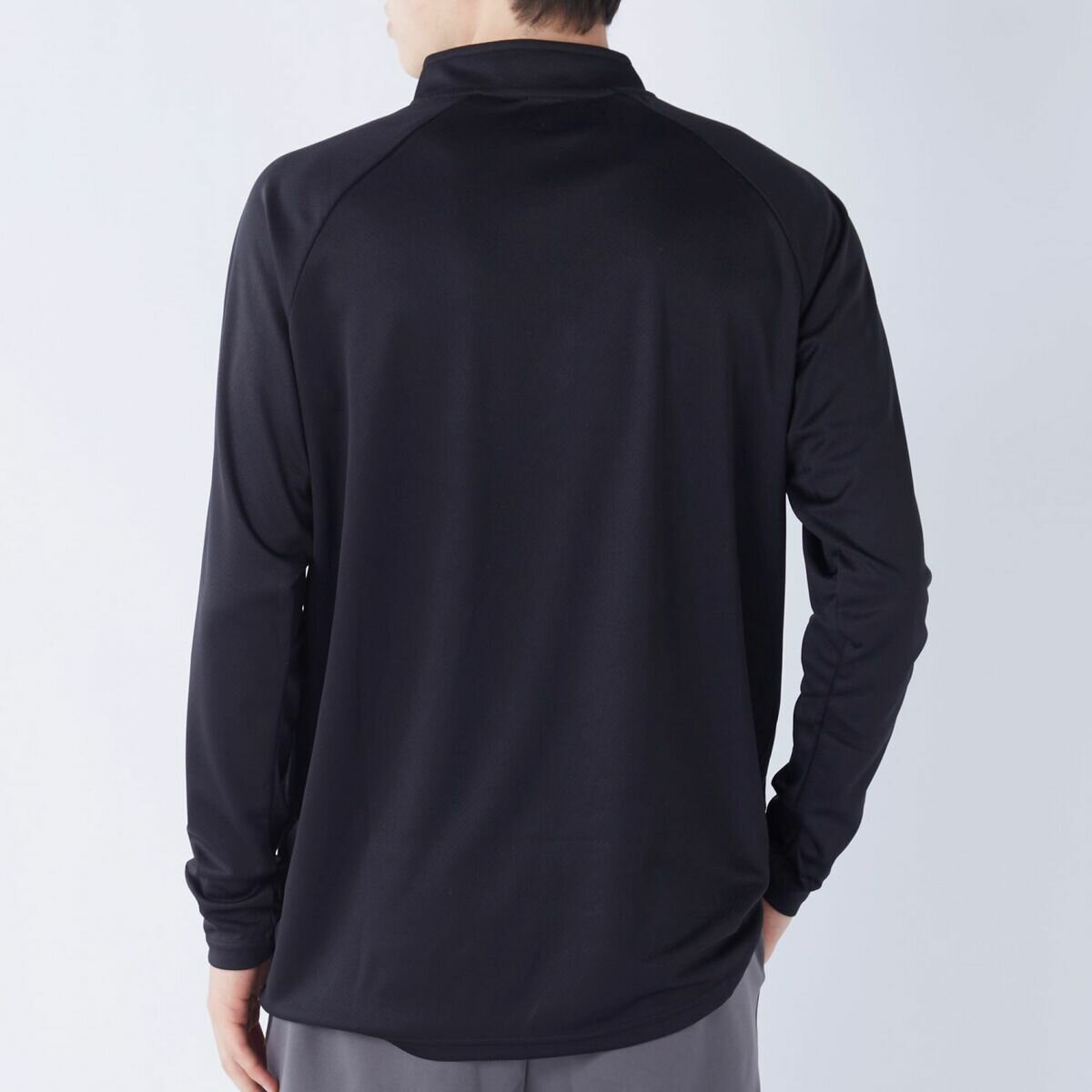 カッパ メンズ ハーフジップ 長袖 Tシャツ / ブラック / M