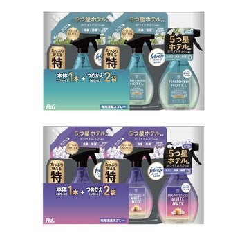 ファブリーズ レノアハピネスミスト 衣類・布製品用消臭スプレー 消臭・除菌　本体370ml + 詰替 610ml x 2