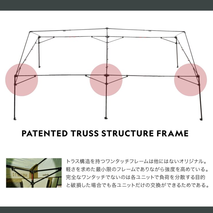 WILD THINGS アウトドアタープ (天幕+フレーム) BASE CAMP T-3 WTT-3