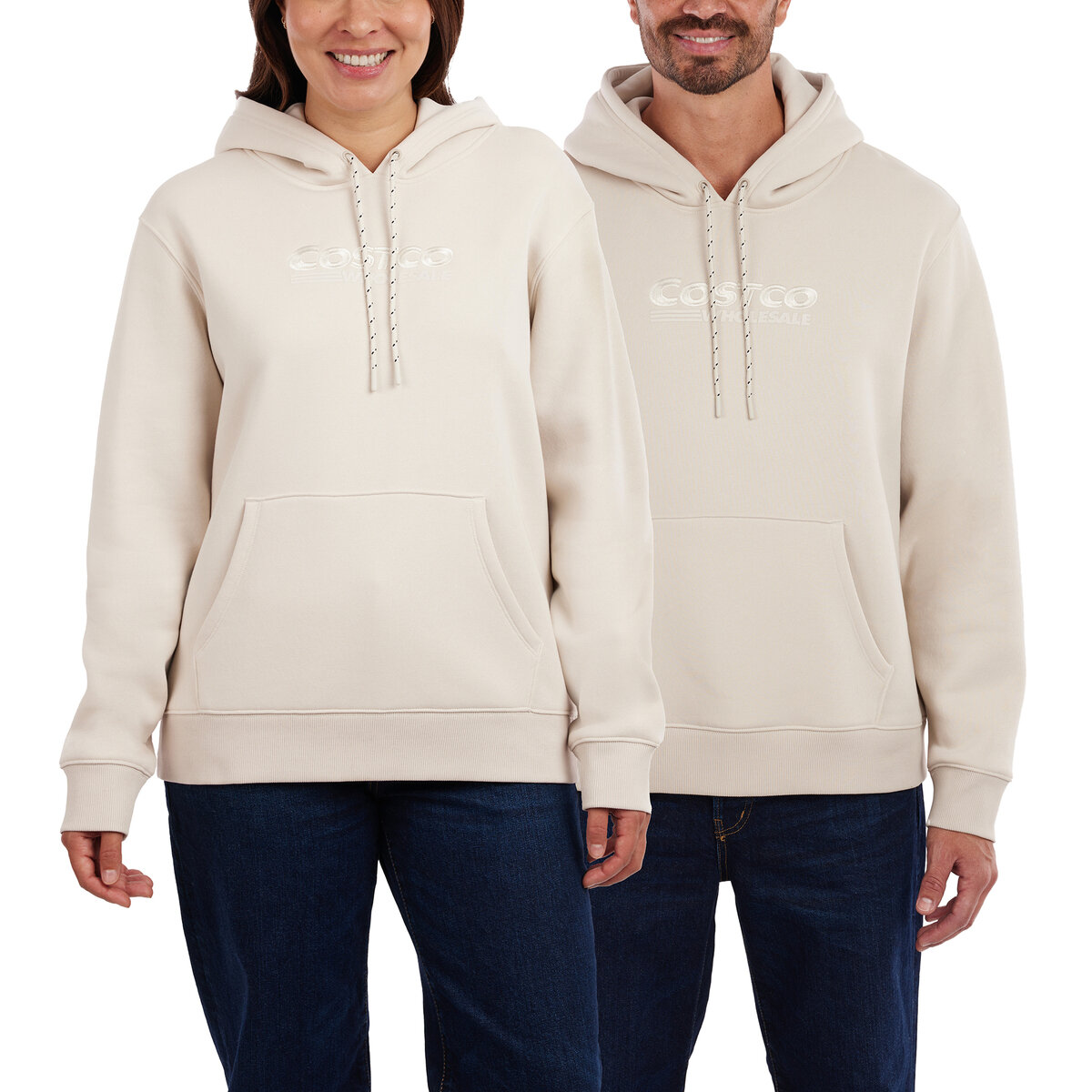 カークランドシグネチャー ユニセックス ロゴ パーカー クリーム L/XL