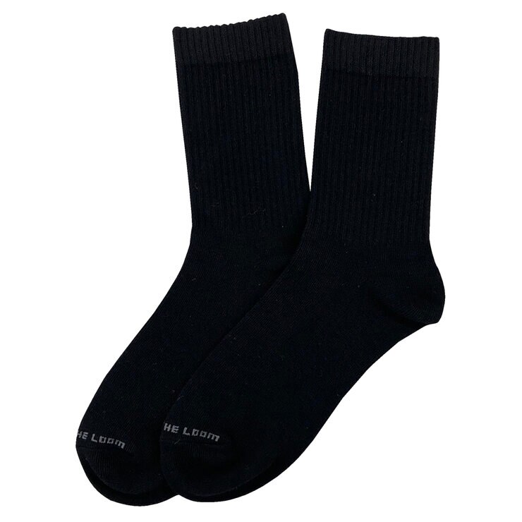 フルーツ オブ ザ ルーム ユニセックス クルーソックス 5足 ブラック 23-25cm