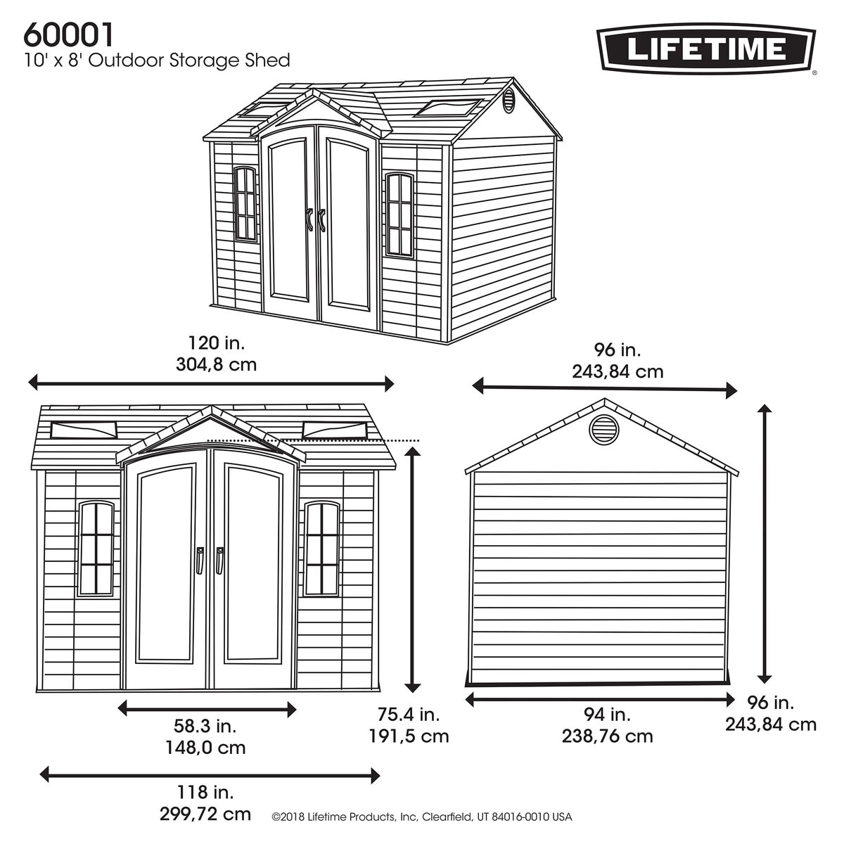 LIFETIME 屋外物置 10 X 8 SHED