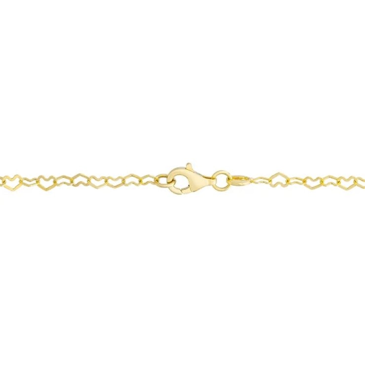 14K Yellow Gold ハート リンク ネックレス