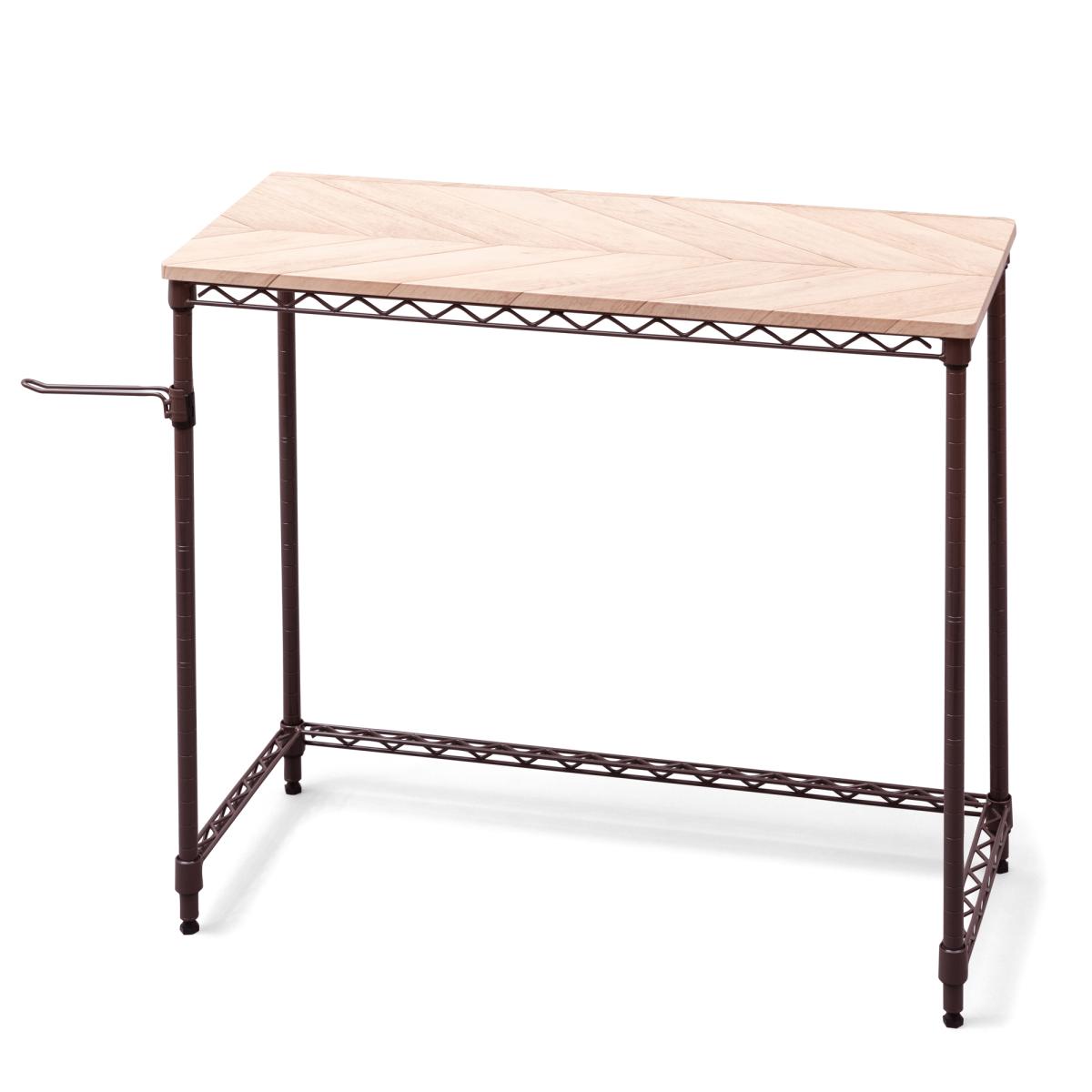 アイリスオーヤマ カラーメタルラック デスク ブラウン W81 x D36 x H72 cm MM-D81361 537158