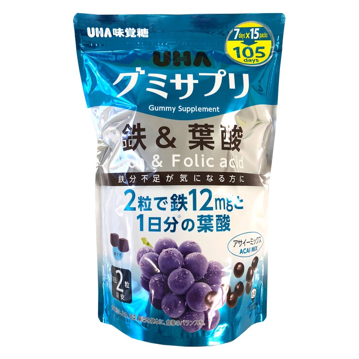 UHA グミサプリ 鉄 + 葉酸 210 粒 UHA グミサプリ 鉄 + 葉酸 210 粒