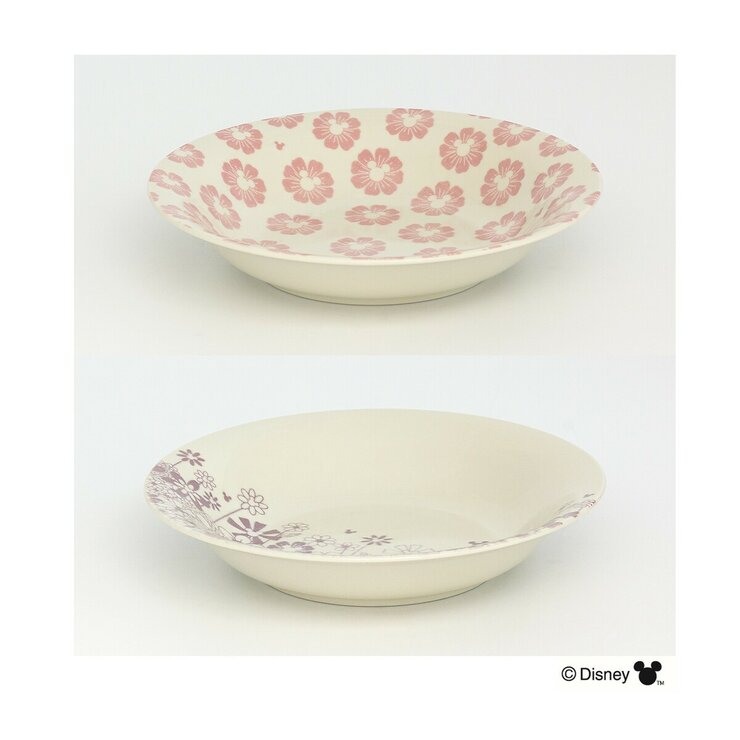 三郷陶器 フラワー・フラワー ディズニー ペアカレーパスタセット 2枚