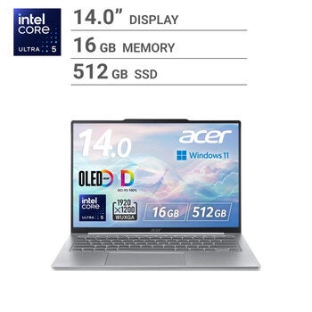 ACER ノートPC / 14.0インチ / Swift Air 14/ Intel Core Ultra 5 115U/ メモリ 16GB / SSD 512GB /SFA14-51M-N56Y