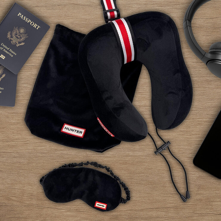 ハンター トラベルピロー / アイマスク 収納袋付き ブラック