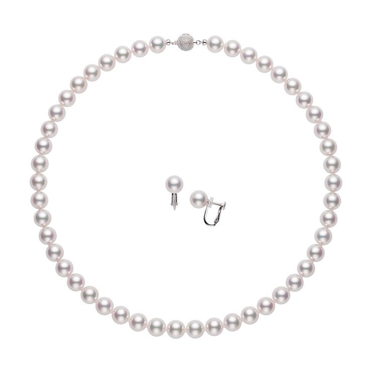あこや真珠 花珠 ネックレス/イヤリング セット 8.5mm あこや真珠 花珠 ネックレス/イヤリング セット 8.5mm