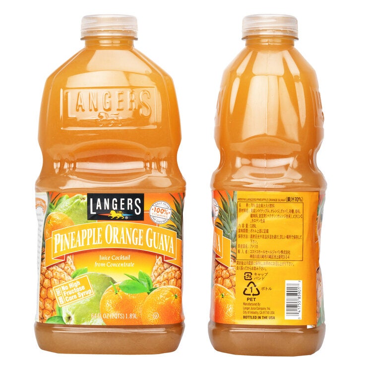 ランガース パイナップルオレンジグァバ飲料 1.89L x 2 ランガース パイナップルオレンジグァバ飲料 1.89L x 2