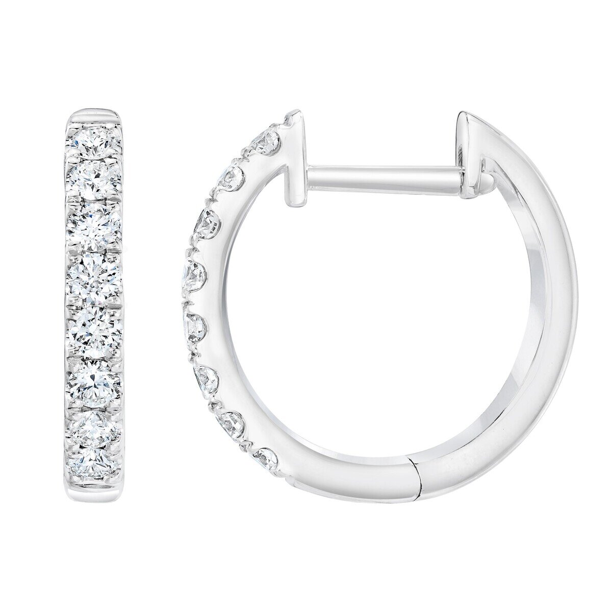 18K ホワイトゴールド 0.35カラット ダイヤモンド フープピアス