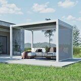 SOJAG ハナ 10 x 13フィート (3 x 4m) パーゴラ サイドスクリーン付 クリーム色