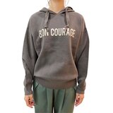 プチエスポワール レディース フード付きニット チャコールグレー L