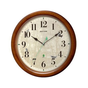 報時電波掛け時計 四季の野鳥 8MN408SR06