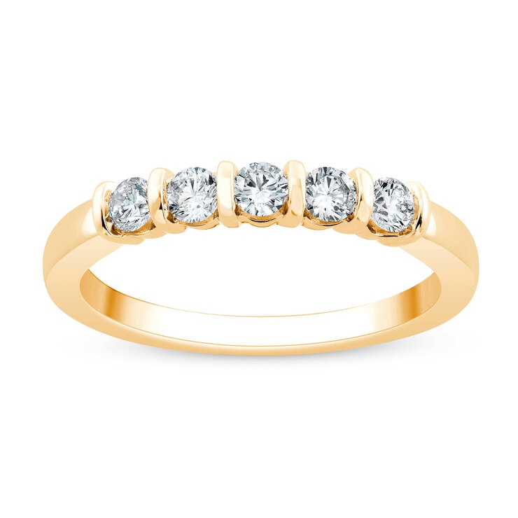 18K イエローゴールド 5粒ダイヤモンド リング 18K イエローゴールド 5粒ダイヤモンド リング