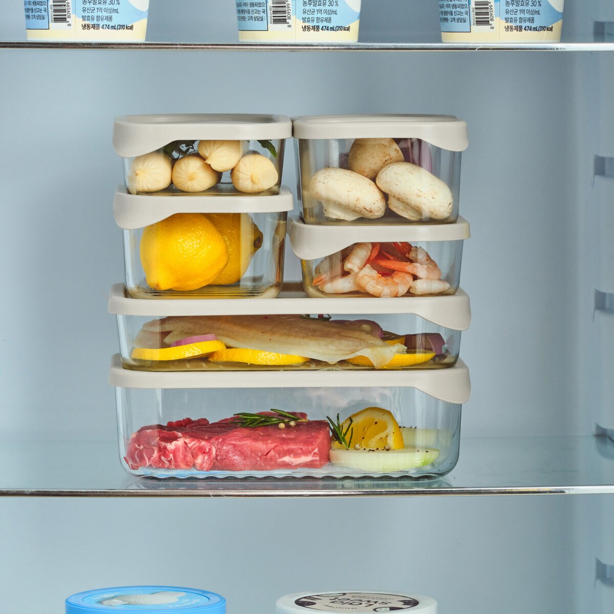 グラスロック ガラス食品保存容器 モジュラー 14点セット