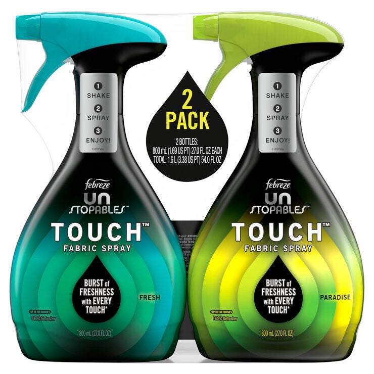 ファブリーズ アンストッパブル タッチ スプレー800ml x 2 本 (フレッシュとパラダイスの香り) ファブリーズ アンストッパブル タッチ スプレー800ml x 2 本 (フレッシュとパラダイスの香り)