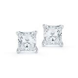 18Kホワイトゴールド 0.23カラット プリンセスカット ダイヤモンド ピアス